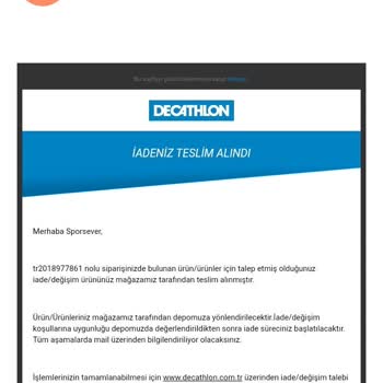 Decathlon Mağazadan İade Edilen Ürünün Ücret İadesinin Yapılmaması