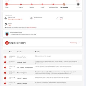 Aramex İstanbul'a Geleceğine Bursa'ya Giden Kargo
