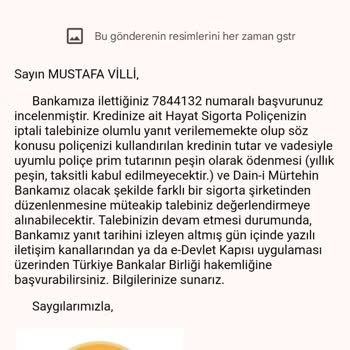 VakıfBank Hayat Sigortası İadesi Yapmaması