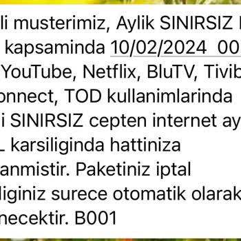 Türk Telekom 30 Gün Yazan Ek Paketi Fatura Dönemim Olarak Verdi