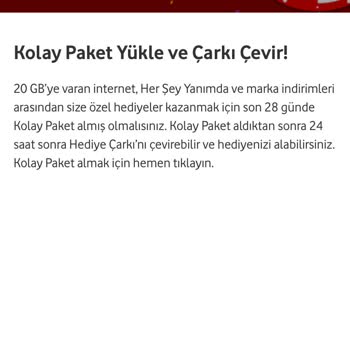 Vodafone Kolay Paket Yüklememe Rağmen Çark Çeviremiyorum