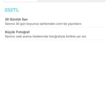 Sahibinden.com İlan Verememem