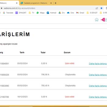 Watsons Üyeliğimle Alışveriş Yapamıyorum.