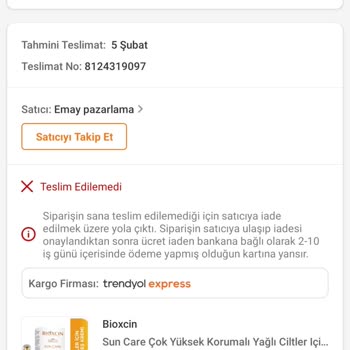 Trendyol Express Kargoyu Yanlış Gün Getiren Kuryenin Siparişi İptal Etmesi.