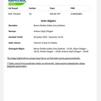 Kamil Koç Biletsiz Yolcu Alma Ve Başka Bir İle Bırakma