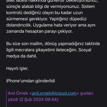 BUGECE Bu Gece Bilet İadesi Hak.