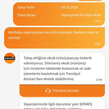 Trendyol Eksik Gelen Ürün Ve Reddedilen Değerlendirme
