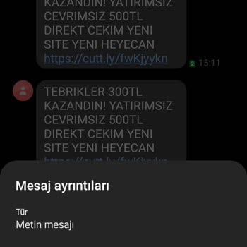 Vodafone Hattıma Gelen Bahis Mesajları