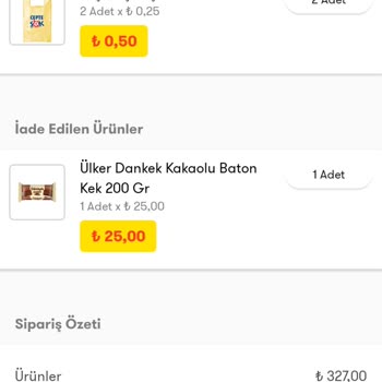 Cepte Şok Eksik Sipariş Eksik Ücret İadesi