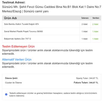 Migros Eksik Ürünüm Teslim Edilmiyor