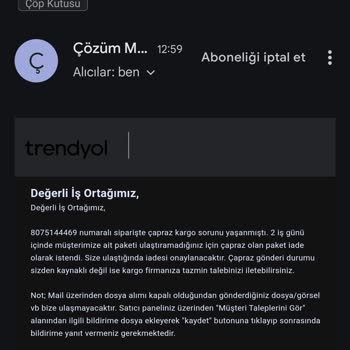 Sendeo Kargo Firmasının Çapraz Kargo Hatası