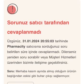 Hepsiburada/direct Nexus Nebülizatör Ürün Şikayetine Cevap Vermeme