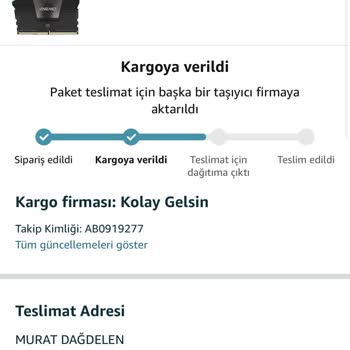 Amazon.com Kargo Takip Sorunu.