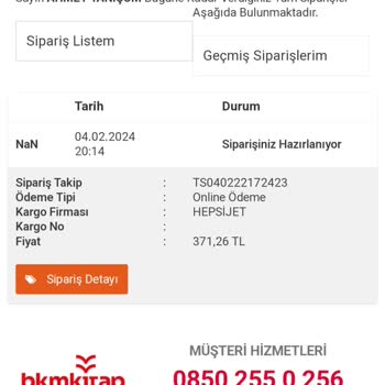 BKM Kitap Kargolanmayan Sipariş