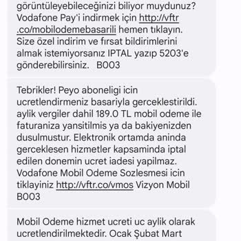 Vizyon Elektronik Para İzinsiz Mobil Ödeme Şikayeti