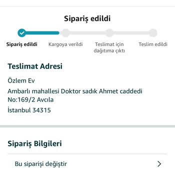 Amazondan Gönderilemeyen Ürün
