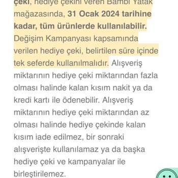 Bambi Yatak Hediye Çeki Sorunu