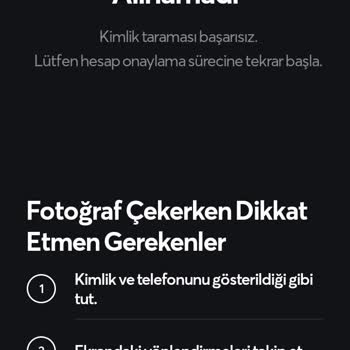 Papara Sözleşmeli Hesap Açarken Kimlik Okuma Sorunu