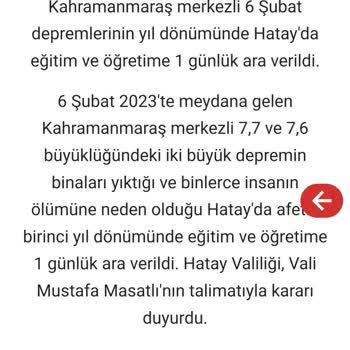 Milli Eğitim Bakanlığı (MEB) Diğer Deprem Bölgeleri İçin İhtiyaç Tatili