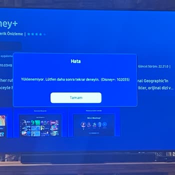Samsung QE85Q70C 85 İnç Aplikasyon Kurma Hatası Veriyor