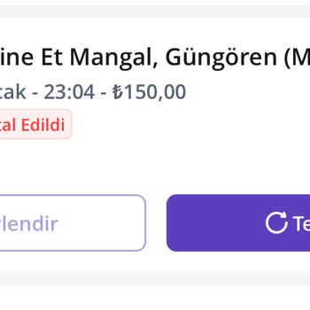 GetirYemek Para İadesi İstiyorum
