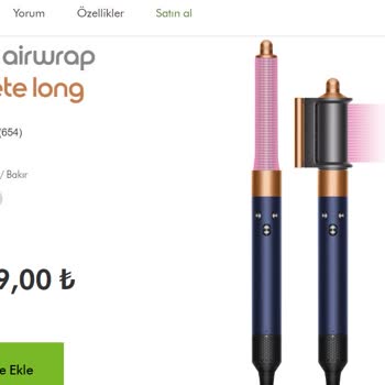 Dyson Airwrap Hediye Seyahat Çantasının Siparişe Dahil Olmaması