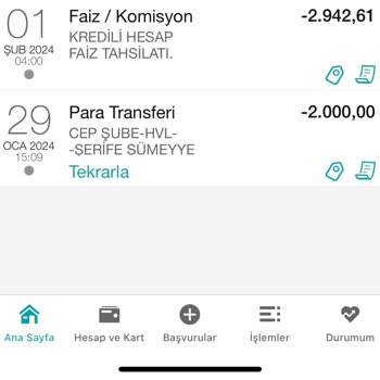 Garanti BBVA Kredili Hesap Faiz Tahsilatı