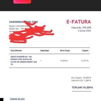 Onvo Caddemagaza.com Para İadesi Ve Ürünü Göndermiyorlar