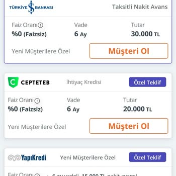 Cepte TEB Faizsiz İhtiyaç Kredisi