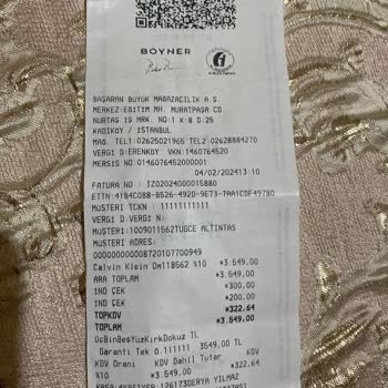 Boyner Takip Numarası Yok