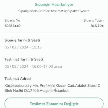 istegelsin Teslimat Gecikmesi Ve Eksik Hizmet