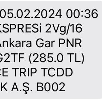 TCDD Tren Biletinde Yazan Varış Saatiyle Gerçek Varış Saatinin Örtüşmemesi.