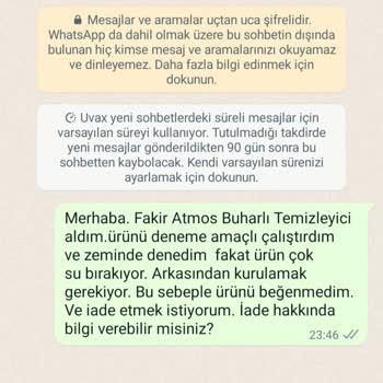 UVAX İade İçin Muhatap Bulamıyorum.