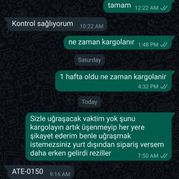 Eyyo Atelier 10 Gün Sonra Gelen Yetersiz Hizmet Yanıtı