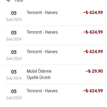 Payguru Tencent Games Türkiye Vodafone Bilgim Dahilinde Olmayan İşlem