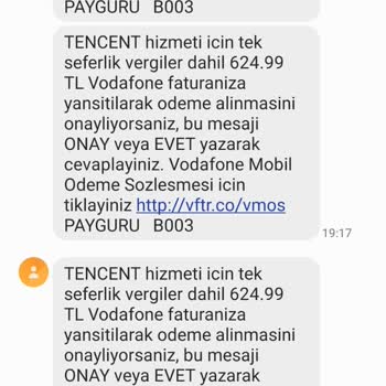 Payguru Tencent Games Türkiye Vodafone Bilgim Dahilinde Olmayan İşlem