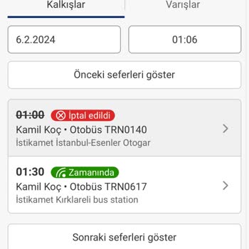 Kamil Koç İptal Edilen Seferin Haber Verilmemesi