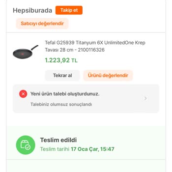 Hepsiburada Kusurlu Ürünün Arkasında Durmuyor