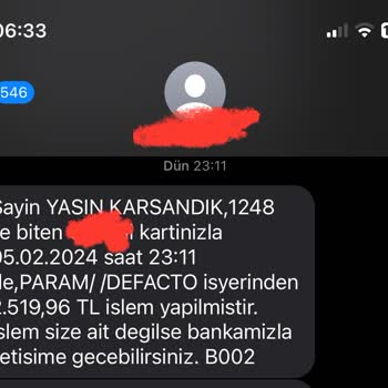 Param DeFacto İzinsiz Para Çekimi