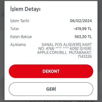 Apple Bill İzin Paramı Çekti