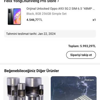 Aliexpress Sipariş Kimliği:8181883802385490 Product Name:Orijinal Kilitli Oppo