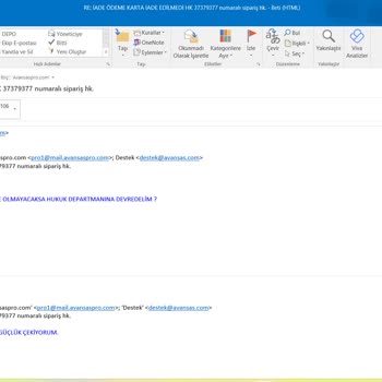 Avansaspro Gelmeyen Parası İade Edilmeyen Sipariş / Alay Konusu