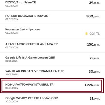 Nomupay İstanbul Habersiz Para Çekimi