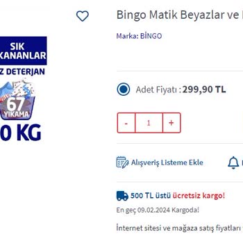 Bizim Toptan Market Tıkla Gel Siparişin Bir Kısmı Temin Edilememiştir.
