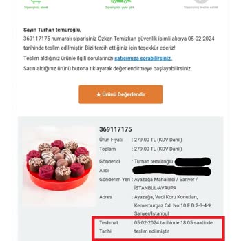 ÇiçekSepeti Teslim Edilemeyen Sipariş