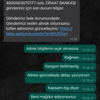 AGT Kurye Teslimat Yapmamaya Yemin Etmiş.