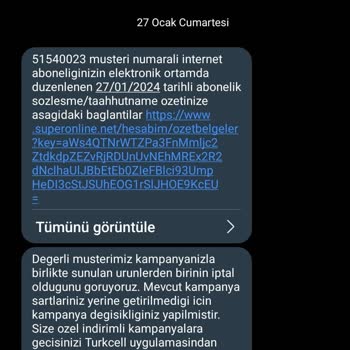 Superonline Taahhüt Yenileme İnternet Servis