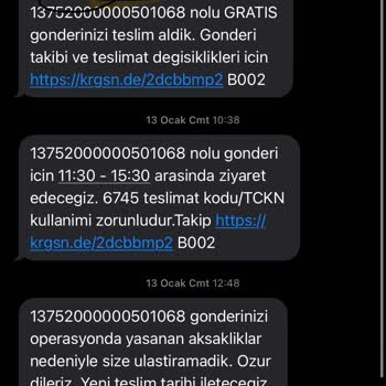 Gratis Siparişimin Elime Ulaşmaması