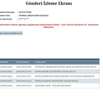 Kuryenet'in Teslim Etmediği Kargo