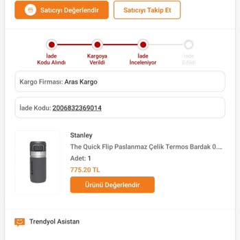 Trendyol Pişmanlığı - İade İncelemesi Süresi Dolmasına Rağmen Sonuç Yk